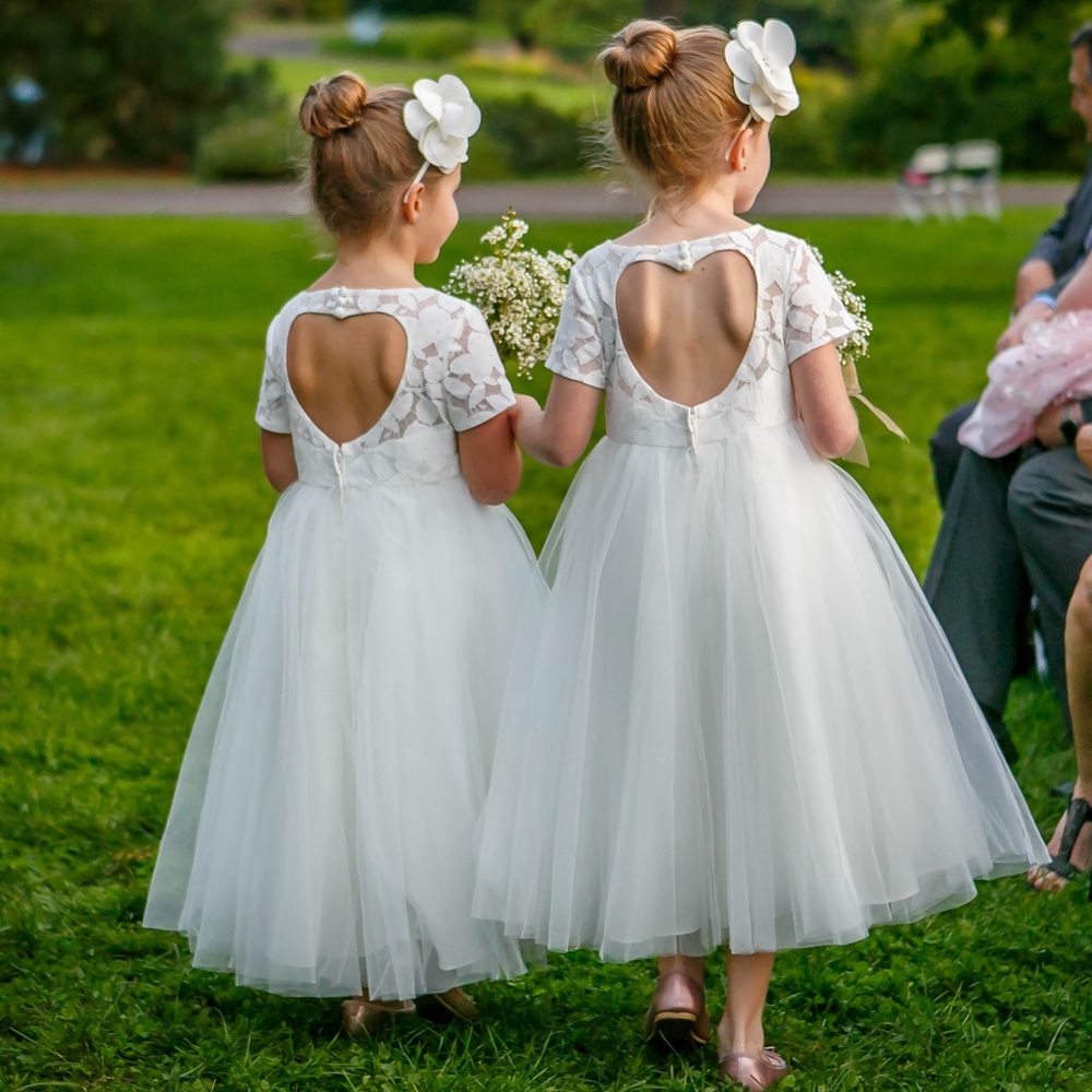 Anthropologie White Lace Kids Formal Dress